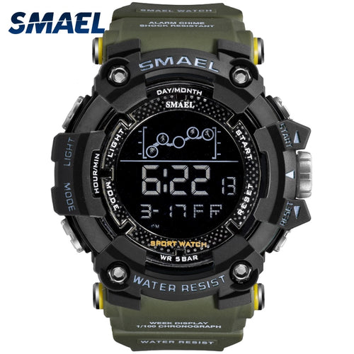 Mens Watch Military Water resistant SMAEL Sport watch Army led Digital wrist Stopwatches for male 1802 relogio masculino Watches - Home Garden 01