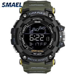 Mens Watch Military Water resistant SMAEL Sport watch Army led Digital wrist Stopwatches for male 1802 relogio masculino Watches - Home Garden 01